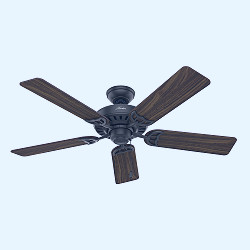 Hunter Studio Series 52-in New Bronze LED Indoor Downrod or Flush Mount Ceiling  Fan with Light (5-Blade) in the Ceiling Fans department at Lowes.com